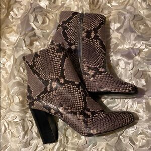 Steve Madden Snakeskin Patterned Ankle Boots